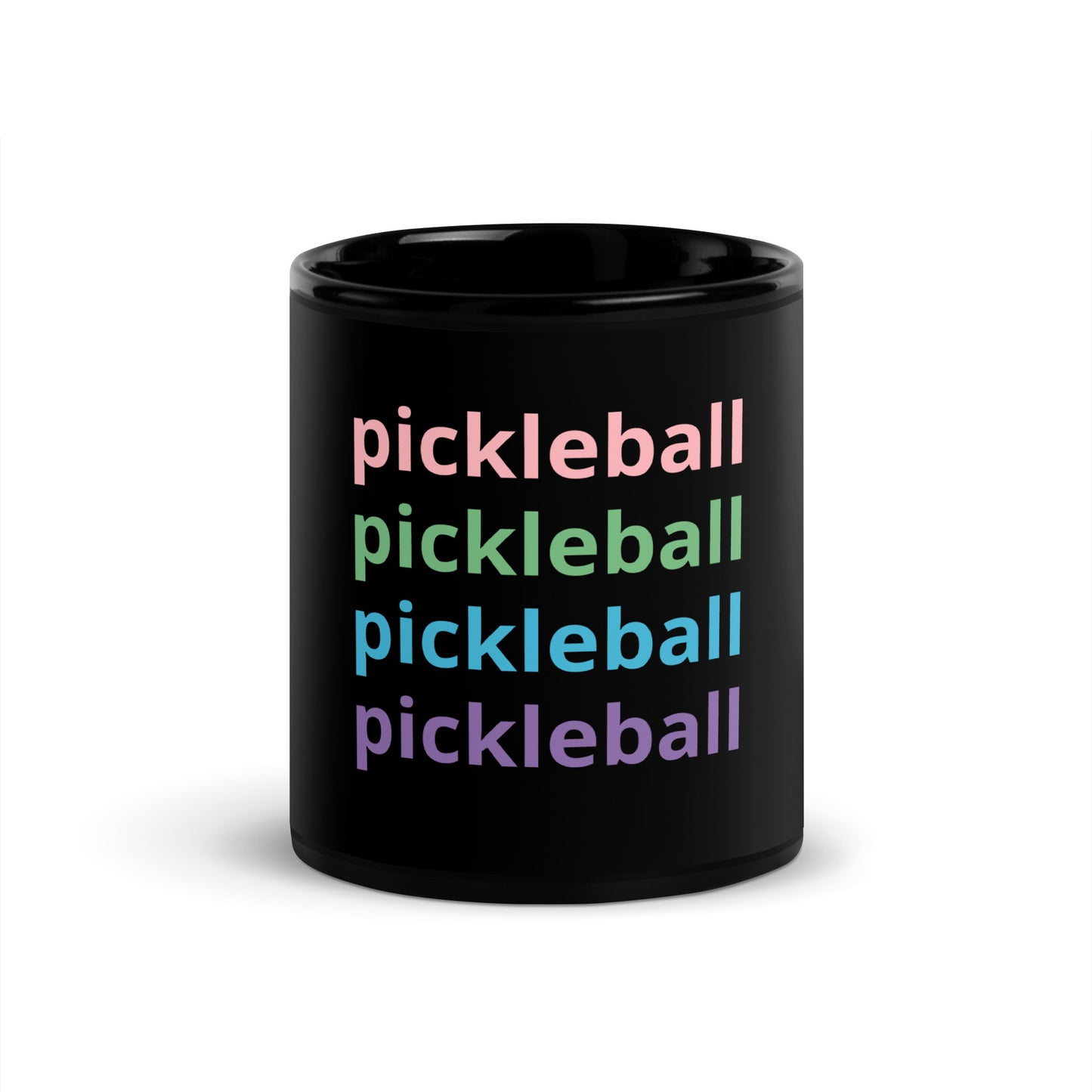 Pickleball - 11 oz Black Glossy Mug