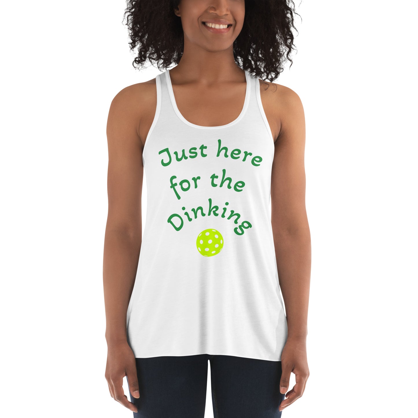 Just here for the Dinking - Women's Flowy Racerback Tank